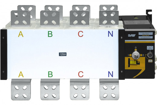 Реверсивный рубильник АВР (устройство автоматического ввода резерва) SHIQ5-1250 4P